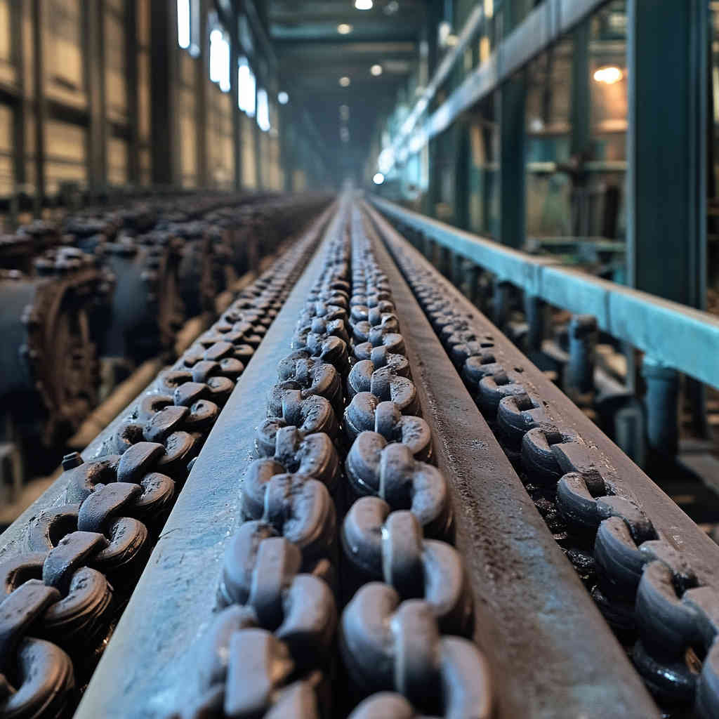 Conveyor chains in mining
