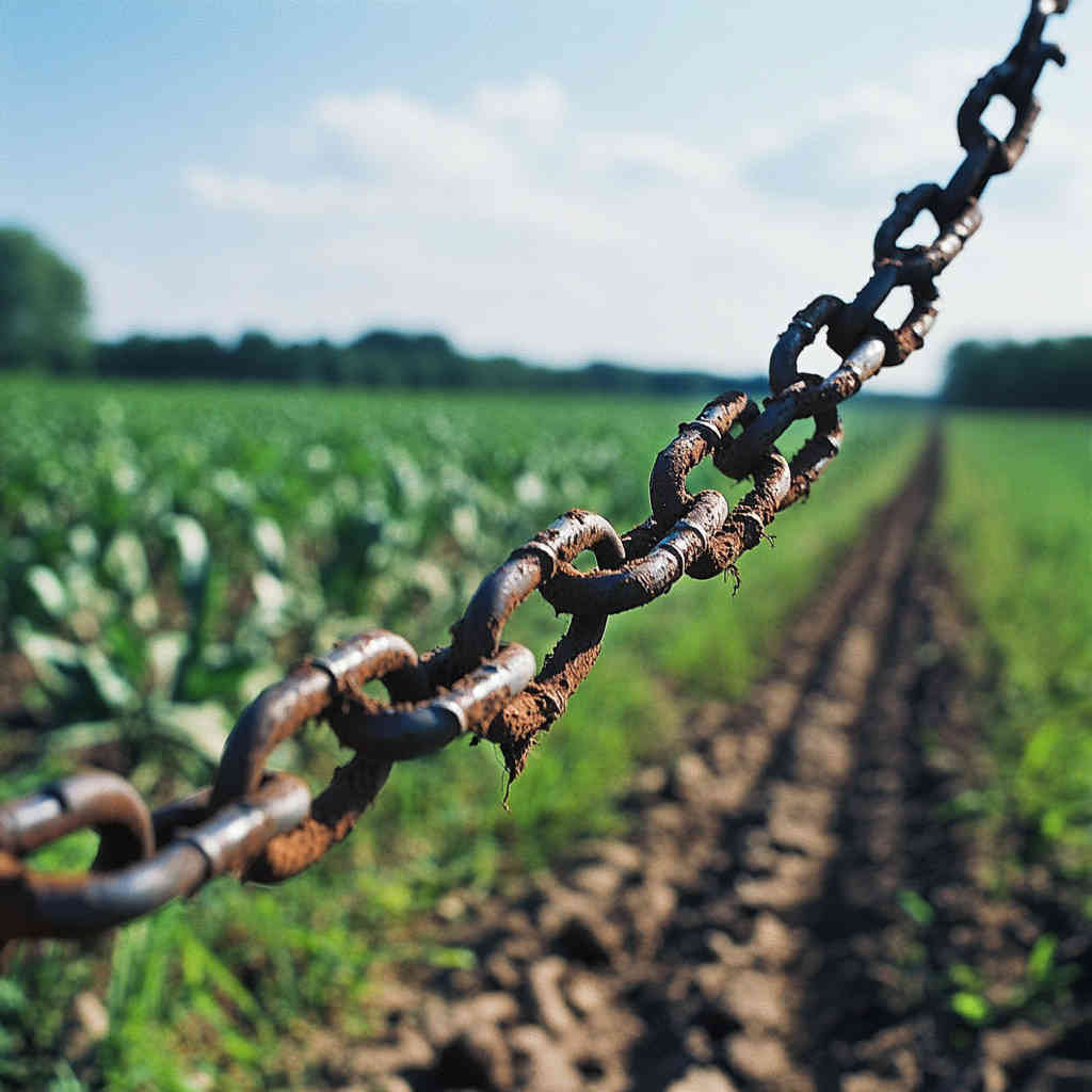 Hollow pin chains in agriculture