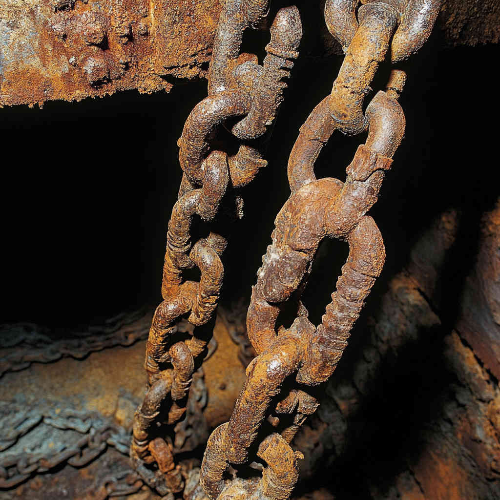 Hollow pin chains in mining