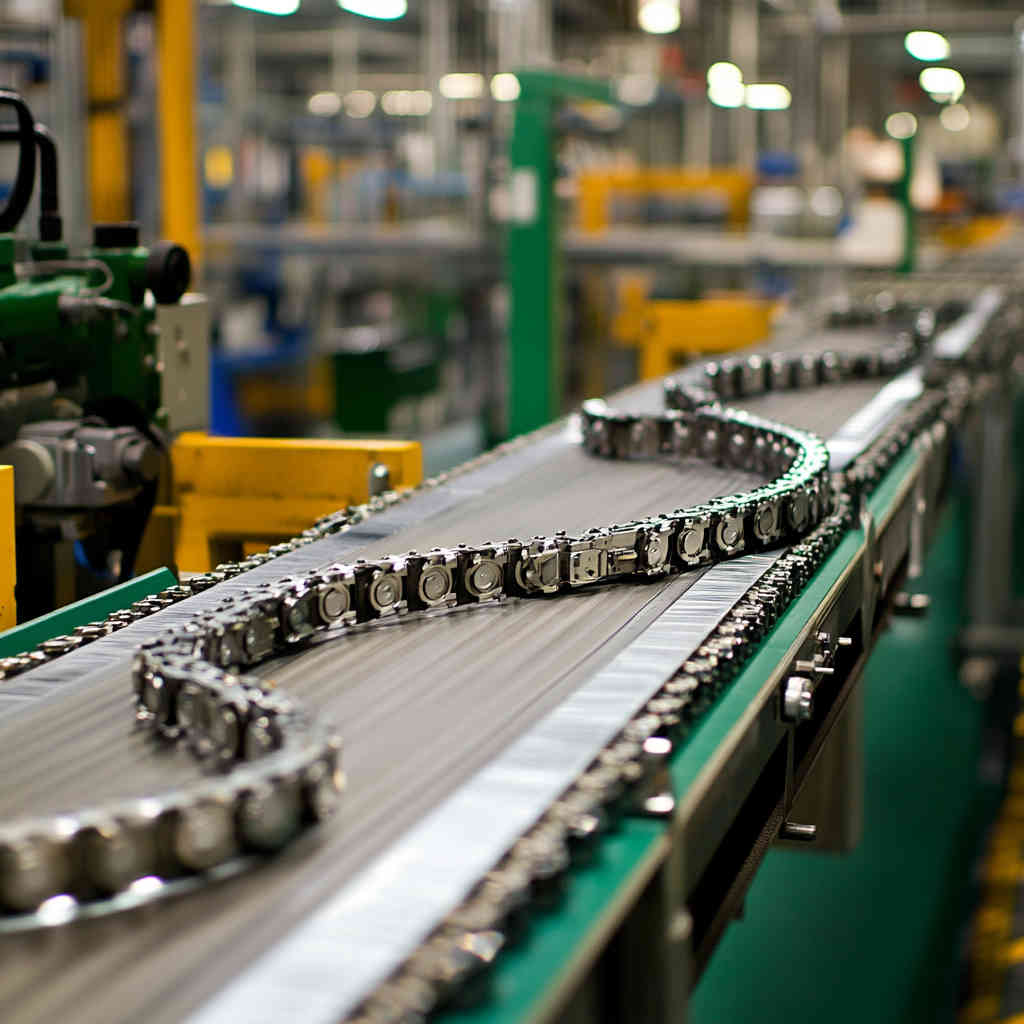 Leaf Chain used in manufacturing assembly line